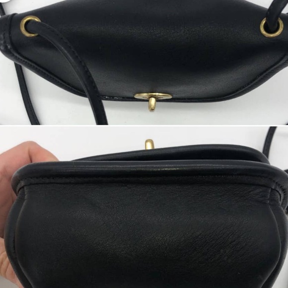 Vintage Coach Everett Bag Crossbody Black Leather Purse #9934 Mini Tra - Picture 3 of 7